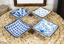 Made In Japan Multi Patterned Square Sauce Condiment Dipping Bowl Set Serves 4