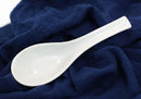 Ebros Made In Japan Ceramic Glossy Speckled White Spoons W/ Ladle Hook Set Of 6