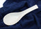 Ebros Made In Japan Ceramic Glossy Speckled White Spoons W/ Ladle Hook Set Of 6