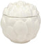Ebros 6"D Ceramic White Artichoke Condiments Container With Lid Dipping Sauce