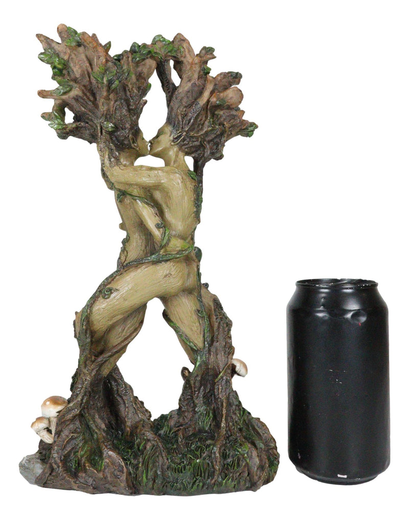 Dance Of Spring Greenman And Tree Woman Couple Gaia Dryad Ent Kissing Figurine