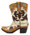 Ebros 7"H Rustic Western Cowboy Taupe Boot Figurine Stationery Holder Flower Vase