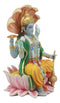 Ebros Hindu God Vishnu Vasudeva Sitting On Throne of Cobras Statue 8"H