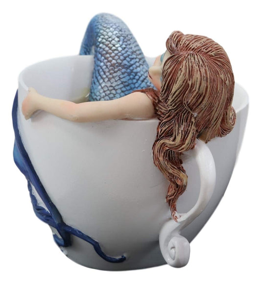 Ebros Amy Brown Relax Time Mermaid in Tea Cup Statue Nautical Fantasy Mermaids Sirens of The Seas Collector Figurine Birthday Housewarming Ideas Home Shelf Desktop Kitchen Decor