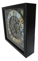 11" Square Steampunk Industrial Sci Fi Desktop Or Wall Clock With Spinning Gears