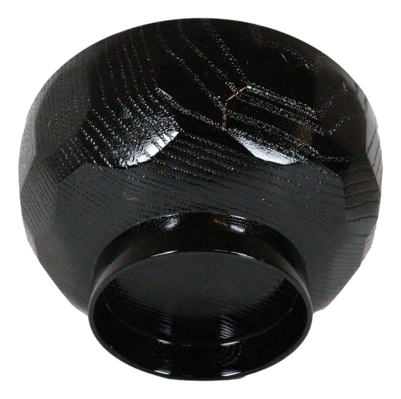 Ebros Japanese Contemporary Black Lacquer Ridged Bowls Made In Japan Set of 10