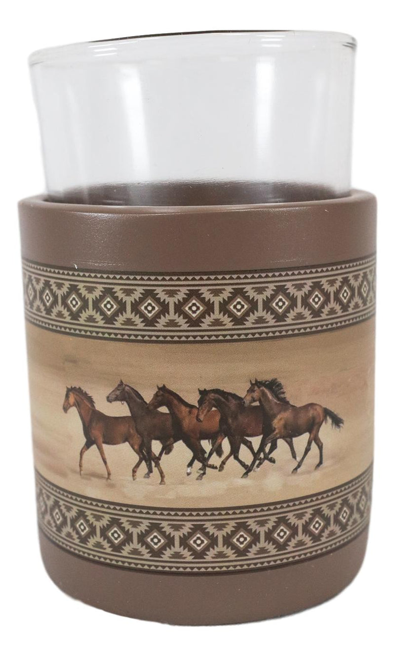 Ebros Western Wild Horses Southwest Navajo Vectors Bathroom Rinse Cup Tumbler Holder