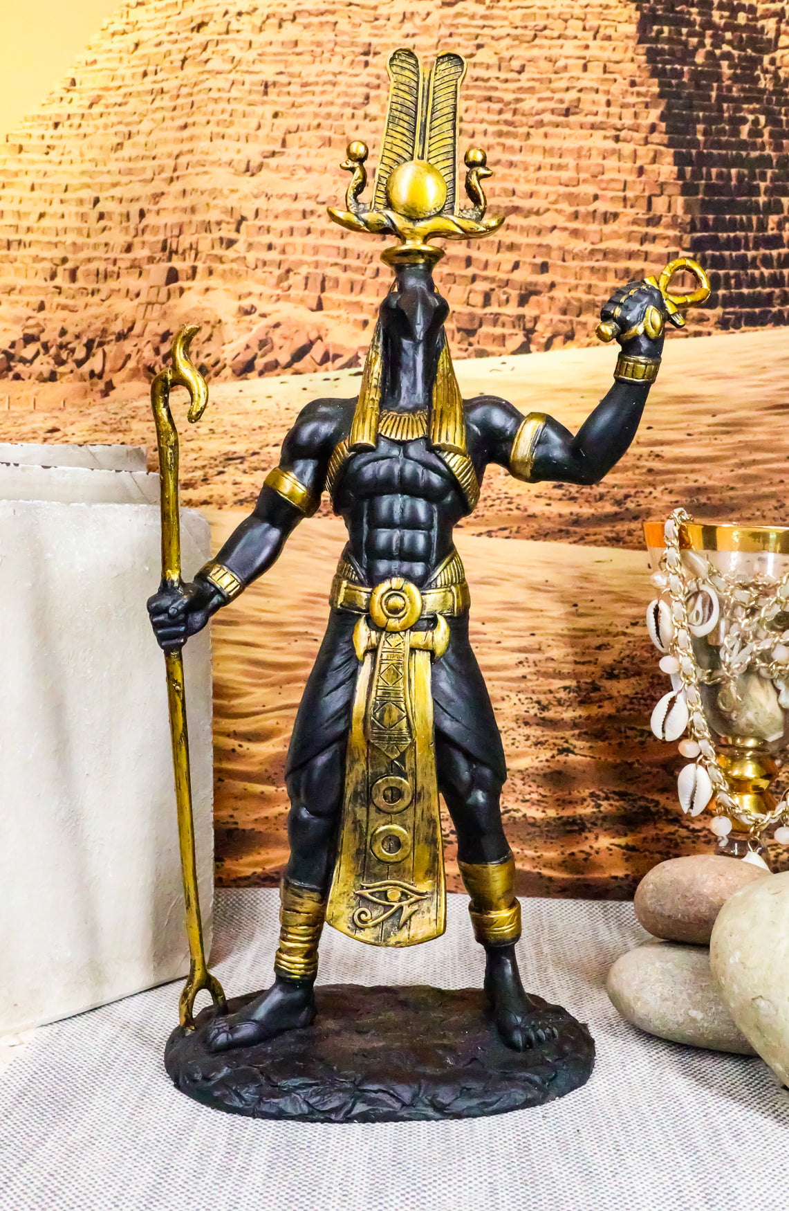 Ebros Egyptian God Ibis Headed Thoth Holding Was& Ankh Patron Of Knowledge - Ebros Gift