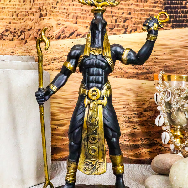 Ebros Egyptian God Ibis Headed Thoth Holding Was& Ankh Patron Of