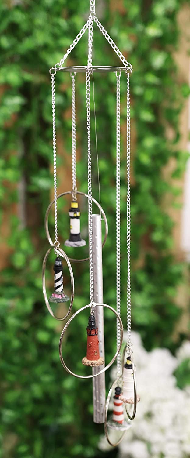 Five Ring World Famous Light Houses Decor Resonant Relaxing Wind Chime Patio