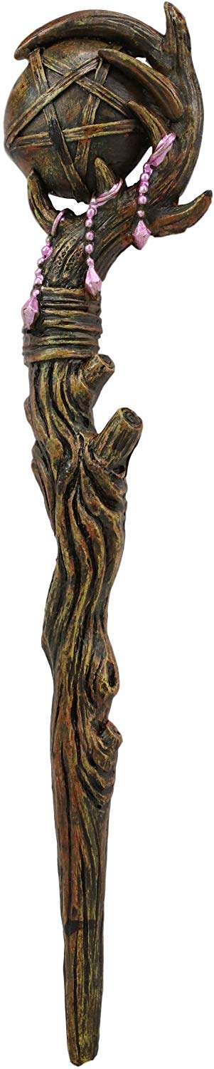 Ebros Pentagram Sceptre Orb Cosplay Wand 9.5" Tall Accessory Fantasy Decor