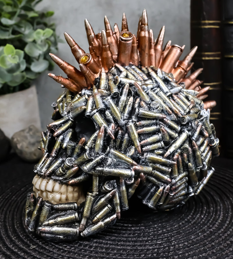 Hunters Ammo 12 Gauge Shotgun Bullet Shell Casings Skull Statue 6.75'L  Graveyard