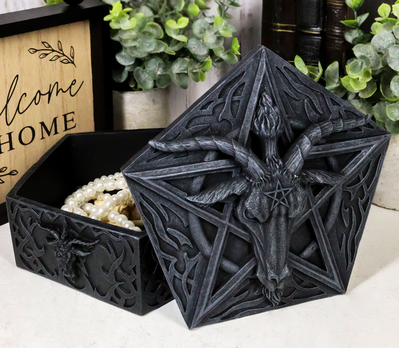 Knights Templar Satan Pentagram Sabbatic Goat Baphomet Keepsake Jewelry Box