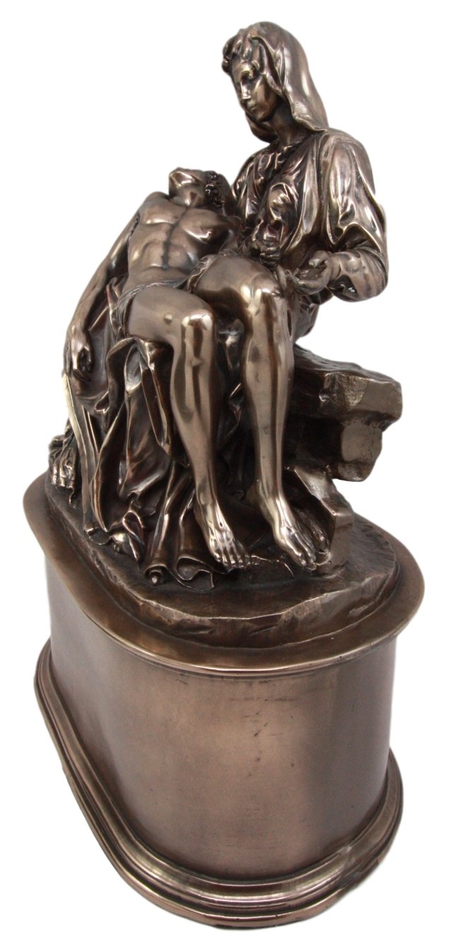 Ebros Gift Catholic La Pieta Cremation Urn Devotional Figurine 14.75" Tall 300 Cubic Inches Capacity Bottom Load Feature