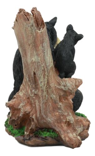 Black Bear Mother And Her Cubs In The Woodlands Statue 6"Tall Nature's Nurture
