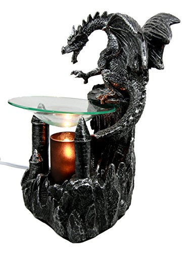 Ebros Smaug Castle Dragon Electric Oil Burner Tart Warmer Statue 9.5"H Figurine