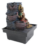 Ebros Sacred Hindu Goddess Lakshmi Flowing Water Fountain Resin Home Decor