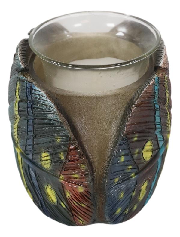 Set Of 2 Southwestern Indian Dreamcatcher Feather Tea Light Votive Candle Holder
