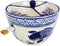 Blue White Koi Fish Ramen Bowl With Tempura Divider Condiment Lid Chopsticks Set