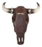 Western Faux Patched Denim Steer Cow Skull With Star And Conchos Wall Decor