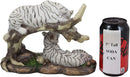 Ebros 9.25" Wide Albino Bengal White Tiger Couple Playing by Curved Tree Branch Statue As Predator Forest Tigers Giant Cats Jungle Frolic Decorative Figurine Perfect for Shelves Desktops Accent