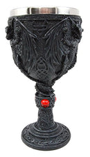 Ebros Gift Large Night Terror Winged Demonic Dragon Wine Drink Goblet Cup Chalice Figurine 8oz