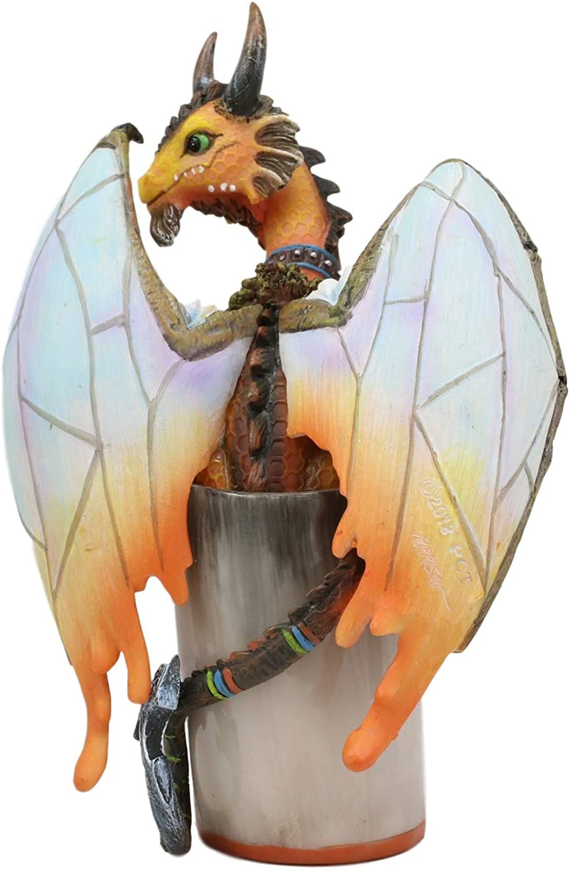 Ebros Mead Viking Thor Hammer Dragon Statue 6.25" H Drinks & Dragons Collection