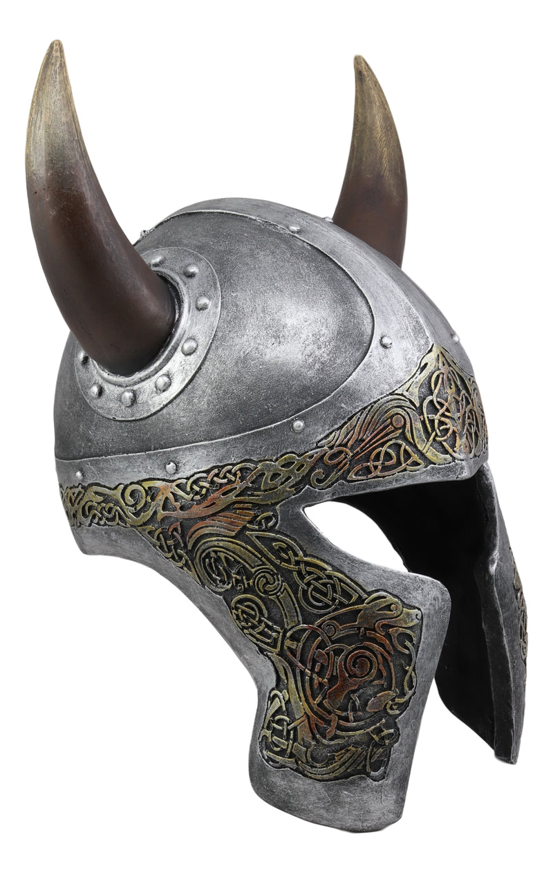 Ebros Norse Mythology Horned Valhalla Viking Helmet Decor Sculpture 16.25" Tall