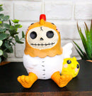 Ebros Furry Bones Chicken Nugget with Yellow Chick Figurine 3.5" Tall Skeleton