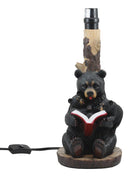 Bedtime Story Mama Bear Reading to Baby Bears Table Lamp with Printed Paw Shade