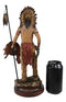 Native American Indian Warrior Chief With Eagle Roach Spear And Axe Figurine
