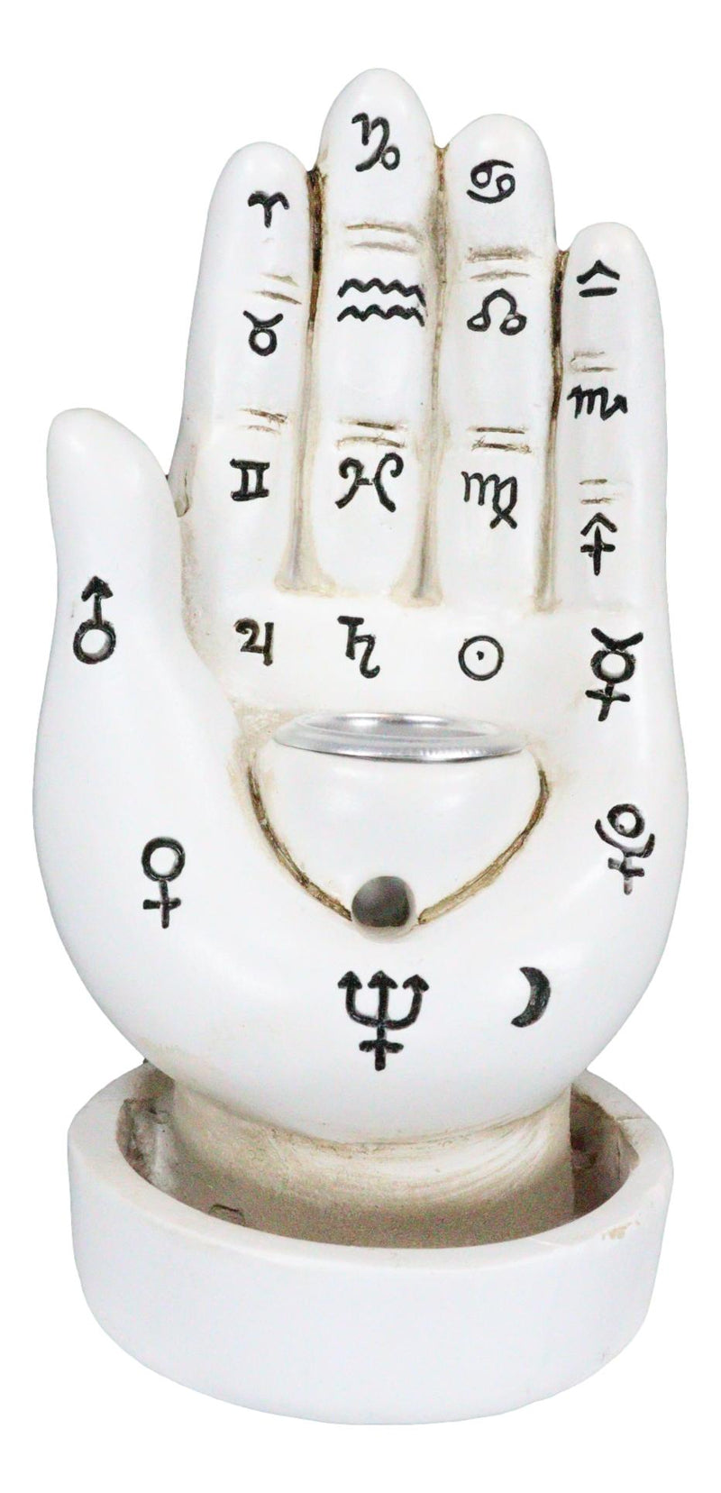 Wicca White Fortune Teller Chirology Palmistry Hand Palm Backflow Incense Burner