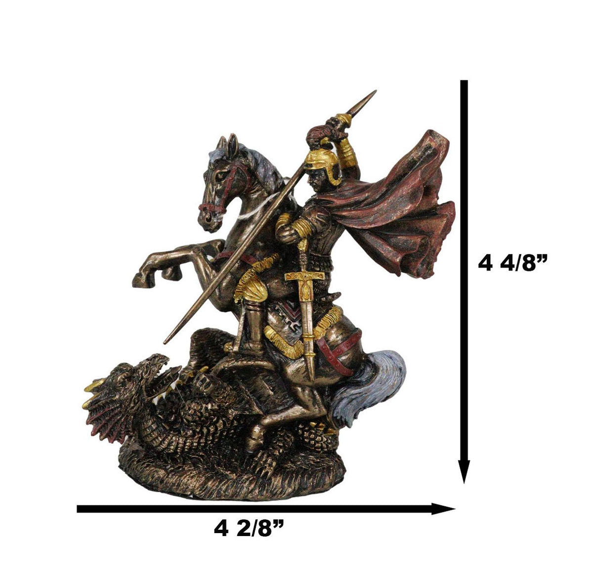 Ebros Saint George The Dragon Slayer Statue 4.75" Tall Christian Crusader Knight - Ebros Gift