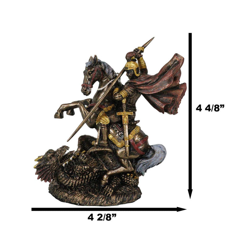 Ebros Saint George The Dragon Slayer Statue 4.75" Tall Christian Crusader Knight
