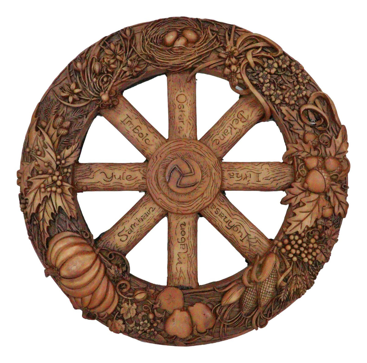 Ebros Wheel of The Year Plaque Eight Pagan Festivals Sabbats By Maxine Miller - Ebros Gift