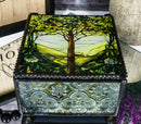 Ebros Louis Comfort Tiffany Northrop Tree of Life Stained Glass Art Jewelry Box