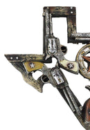 Rustic Western Lone Star Texas State Map Triple Cowboy Revolver Guns Wall Decor
