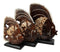 Balinese Wood Handicrafts Tribal Patterned Angel Fish Family Set of 3 Figurines