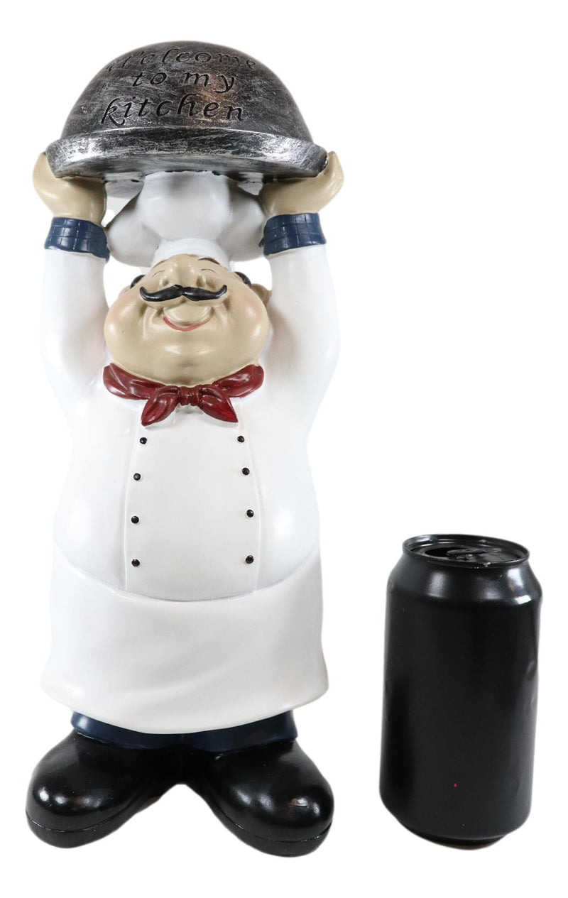 Ebros Master Bistro Chef Holding Melting Dome Tray Welcome Figurine 14"Tall - Ebros Gift