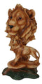 Ebros African Safari Lion Bust Statue 9"H Lion King Pride Rock Faux Wood Resin