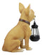 Picante Mexican Chihuahua Dog Decor Path Lighter Statue With Solar LED Lantern