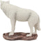 Ebros Gift Realistic Winter Hunter Tundra Snow White Albino Wolf Statue 8" Long