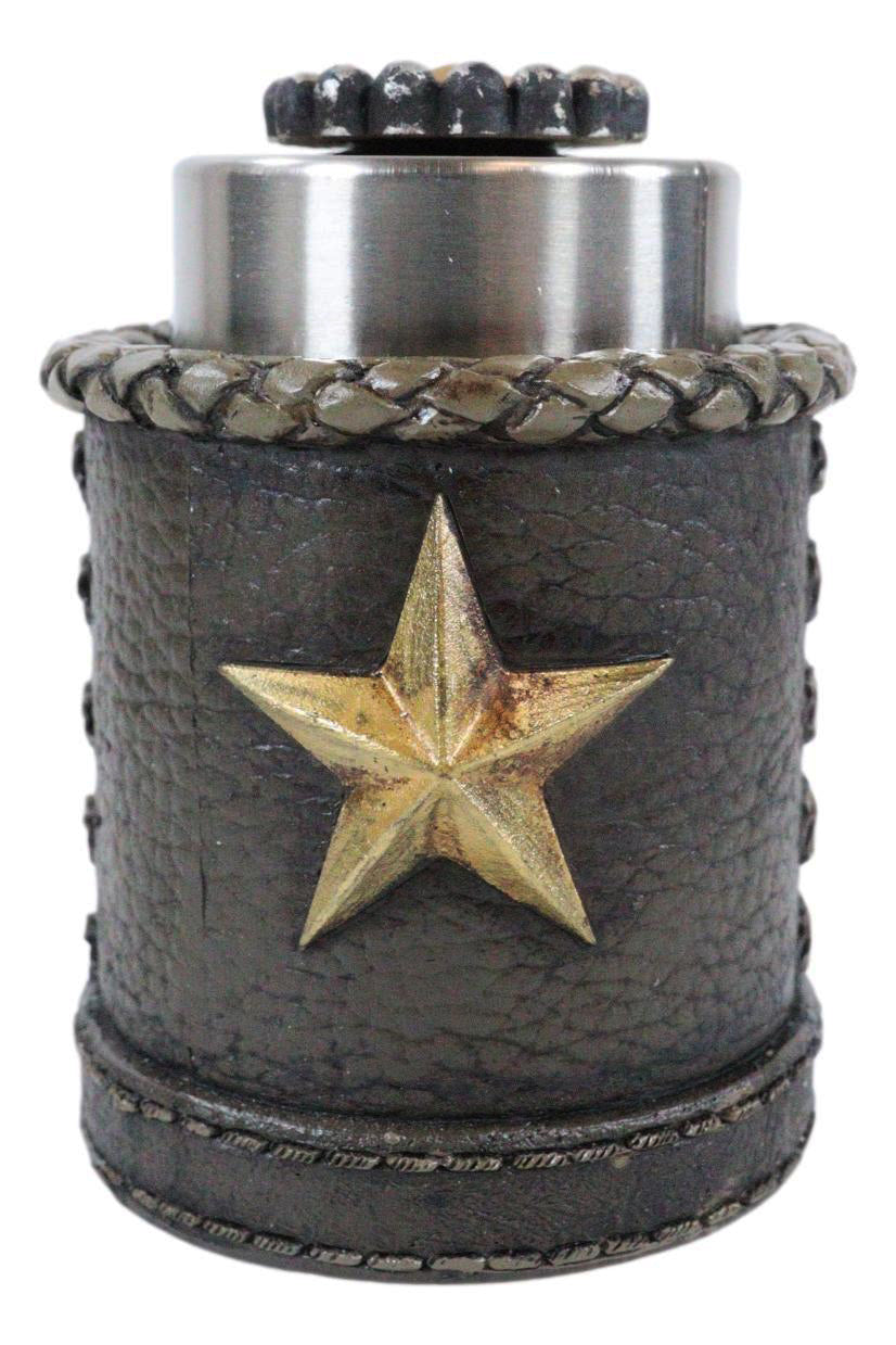 Rustic Lone Western Star Cowboy Sheriff Toothpick Holder With Spring Barrel - Ebros Gift