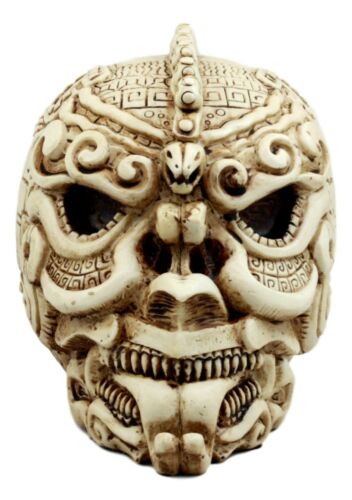 Aztec Quetzalcoatl Snake Cranium Skull Statue Halloween Skeleton Head Figurine