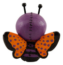 Ebros Furry Bones Purple Butterfly And Caterpillar Figurine 3"H Furrybones Flutters