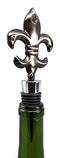 Ebros Gift Fleur De Lis Royal Emblem Kitchen Wine Bottle Topper Stopper Metal Rubber Cork Hosting Accessory