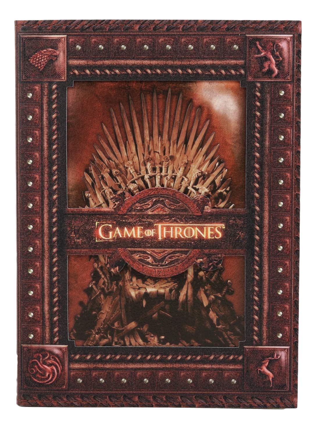 Game of Thrones The Iron Throne And Stag Lion Wolf Dragon Embossed Journal 5"x7" - Ebros Gift