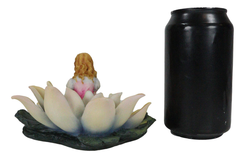 Thumbelina Of Lilies Girl Fairy Sitting On Water Lily Flower In Pond Figurine
