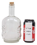 Ebros 30oz Skeleton Skull Liquor Glass Decanter Bottle With 2 Skulls Acrylic Shooters