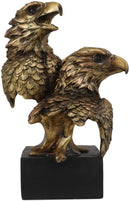 Ebros Gift 9" Tall Bald Eagle and Eaglet Head Bust Figurine with Black Pedestal